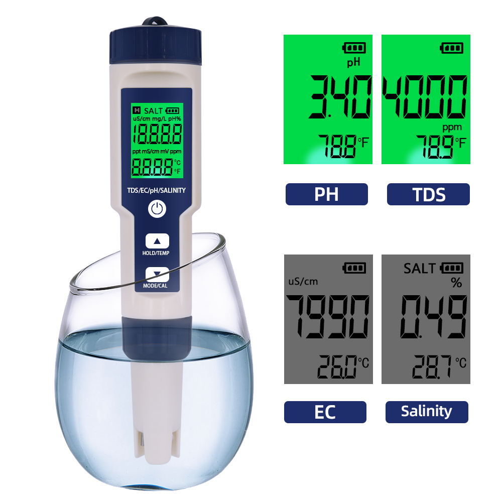 Ph Meter Digital Water Tester - Professionele Waterkwaliteit Tester 5 In 1