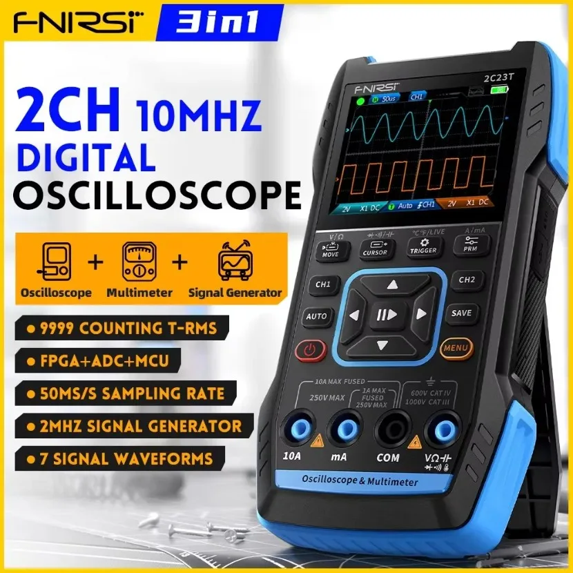 FNIRSI 2C23T draagbare digital - Fnirsi Digital Oscilloscope Handheld recensie en prijs